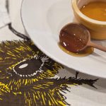 Honey Bee Natural White Linen Tea Towel