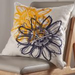 Passionflower Orange- oatmeal Linen Cushion cover