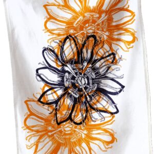 Hand Screen Printed Linen Tea Towel - Passionflower