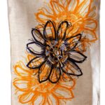 Flax Linen Passionflower tea Towel