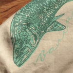 Teal Green Barramundi Linen tea Towel