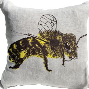 Hand Screen Printed Linen Cushion Covers - Honey Bee