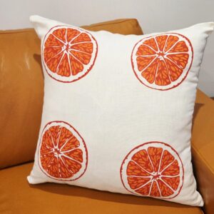 Oranges & Oranges White Linen Cushion Cover
