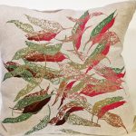 Fallen Leaves (Pink Autumn) Flax Linen Cushion Cover